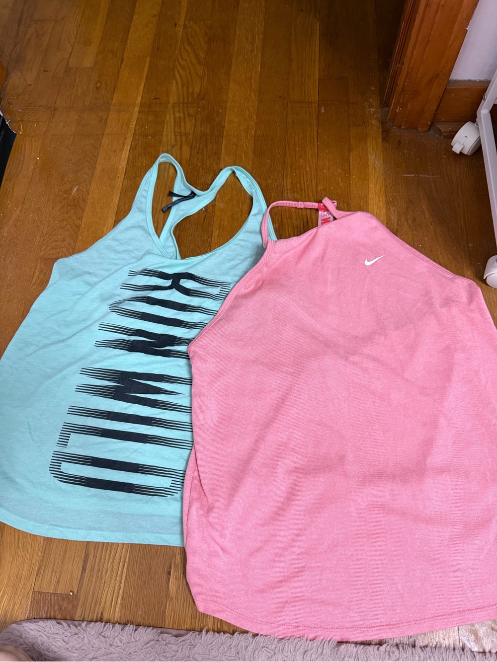 Nike Women's Pink/Blue Tank Top - Lightweight Athletic Halter